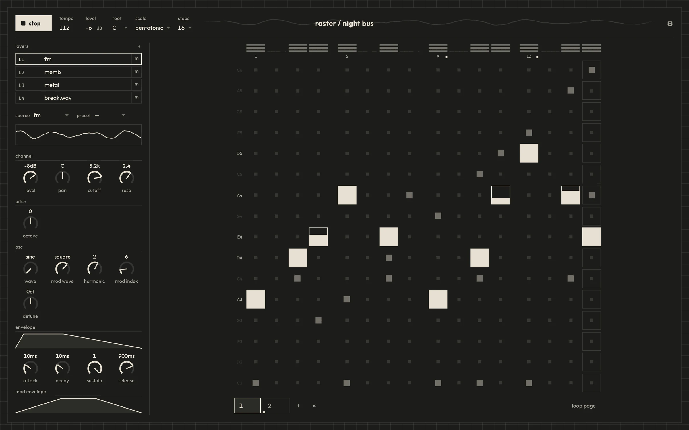 raster in its dark theme.
